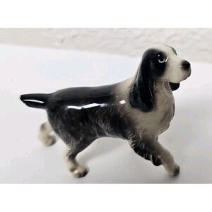 Vintage Hagen Renaker Miniature Porcelain Springer Spaniel Adult Dog Figure